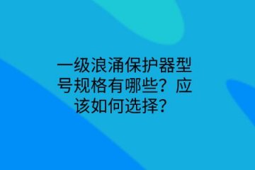 一級浪涌保護器型號規格有哪些？應該如何選擇？