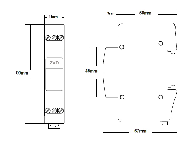 網(wǎng)絡(luò)類B2類SPD浪涌防雷器尺寸圖 B2類電涌保護器SPD-慢上升率試驗類型的浪涌保護器